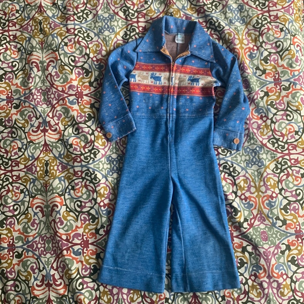 Amazing Vintage Toddler Holiday Jumpsuit